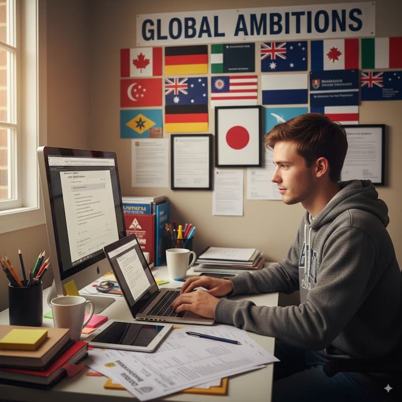 student applying to international universities