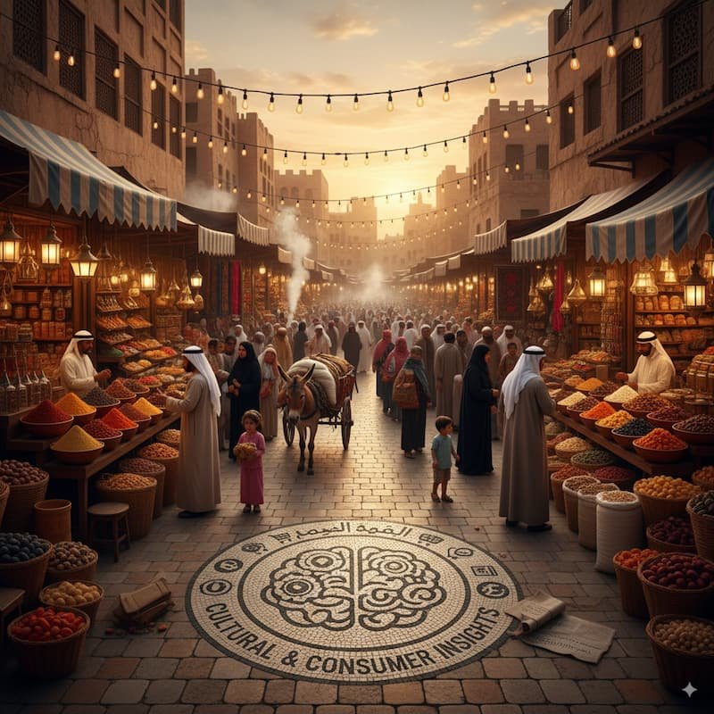 Traditional Middle East market showcasing local consumer behavior